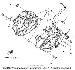 XT225DC Картер двигателя