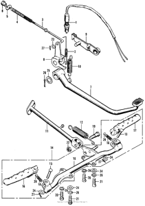CT70 Brake pedal + stand + step