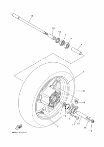 XP500 Rear wheel complete assy