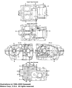 KZ400 Crankcase bolt & stud pattern