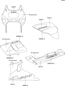 ZX600 Decals(ebony / graystone)