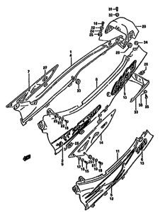 GSX750 Обтекатель задний