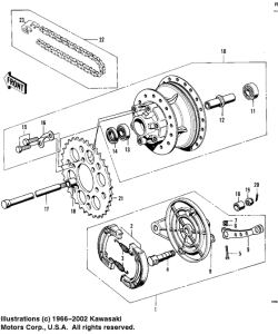  Rear hub / brake / chain