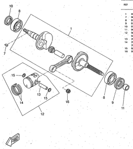 YQ50 Коленвал и поршень