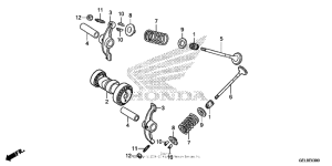 CRF50F Распределительный вал и клапана