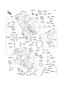 KX125 Картер двигателя