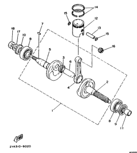 CG50E Коленчатый вал и поршни
