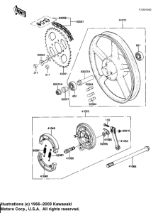 AR80 Rear wheel / hub / brake / chain