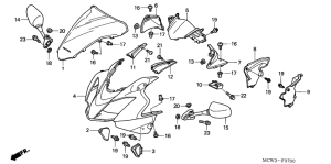 VFR800 (ABS) Upper cowling assy
