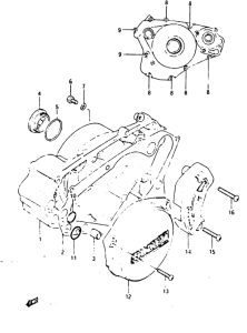 TS125 Crankcase cover ass`y  (v