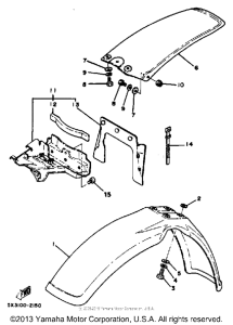 YZ100K Front fender-rear fender