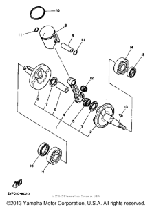 YZ80B Коленвал,поршни