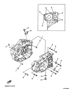 TT250R Картер двигателя