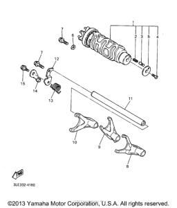 YZF1000RJC Shift cam  shift fork