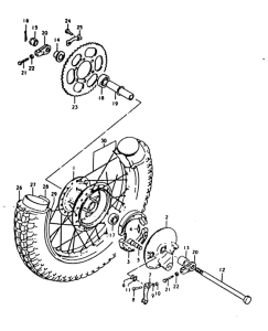 TS125 Rear wheel complete assy