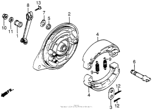VF500C Задний тормоз