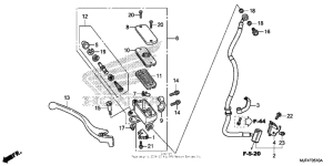 CTX700N DCT Главный тормозной цилиндр перед.