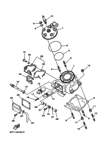 YZ125 Головка цилиндров