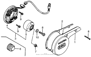 MT125 Left crankcase cover + alternator
