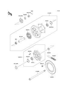KLE250 Задняя ступица колеса