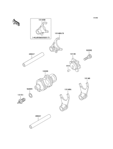 KL650 Переключение / вилка переключения