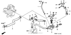 VTR1000F Патрубки охлаждения