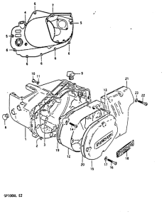 GP100 Crankcase cover ass`y  (v