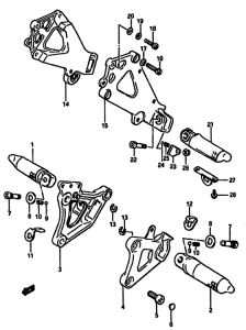 GSX-750 Подножки