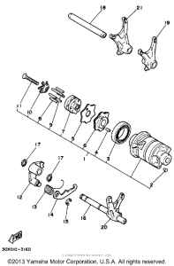 TT350T Shift cam-fork