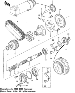 KZ650 Secondary shaft / starter clutch