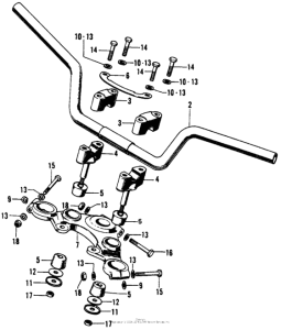 CB450 Handlebar + top bridge