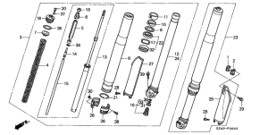 CR125R Вилка передней оси