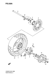 SV650 Rear wheel complete assy