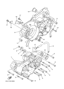 YZ250 Картер двигателя