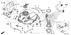 CB300F Топливный бак