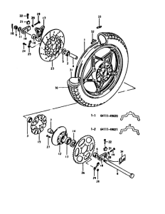 GS1000 Rear wheel complete assy