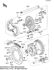 KX125 Rear hub / brake / chain