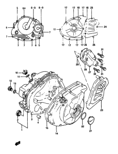 DR650 Crankcase cover ass`y  (v