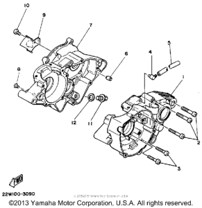 YZ80A Картер двигателя