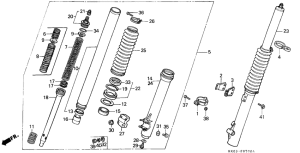 XR200R Вилка передней оси
