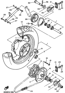 FJ1200A FJ1200AE FJ1200 Rear wheel complete assy