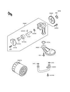 KLE400 Масляный насос и фильтр