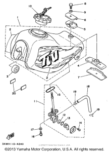 TW200GC Топливный бак