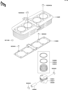 ZR1100 Цилиндр и поршни