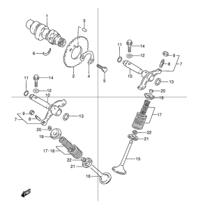 TU125 Распределительный вал-клапаны