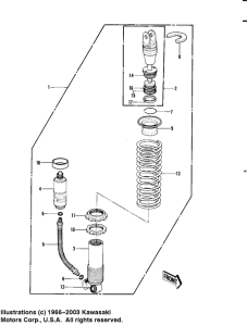 KDX450 Абсорбер удавный в сборе задний