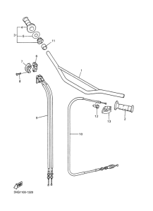 WR400F Steering handle. cable