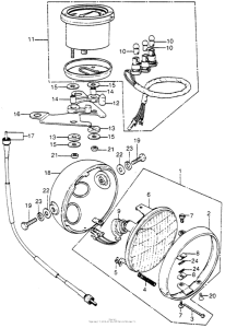 CT70 Headlight + speedometer