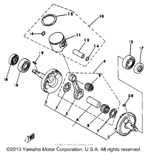 YZ125H Коленвал,поршни