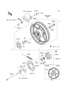 EX250 Заднее колесо и цепь